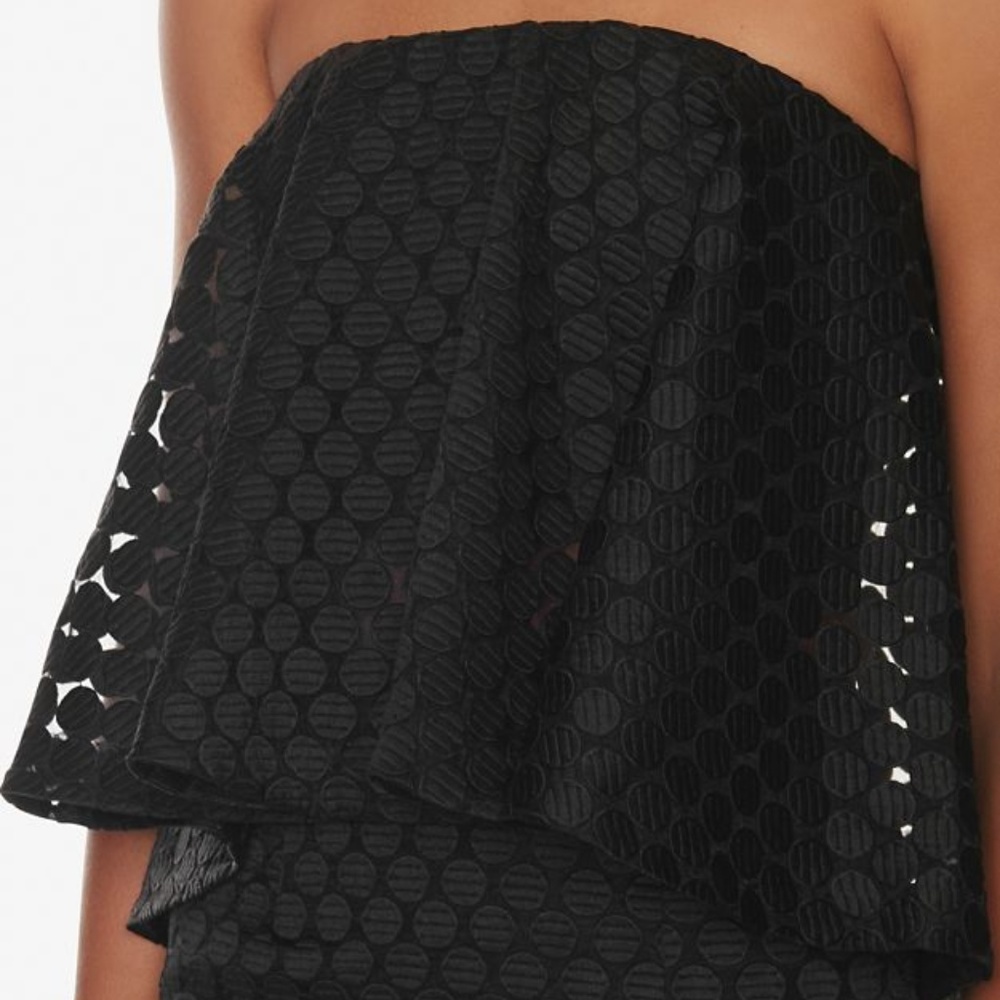 Nicholas Embroidered Lace Strapless Top